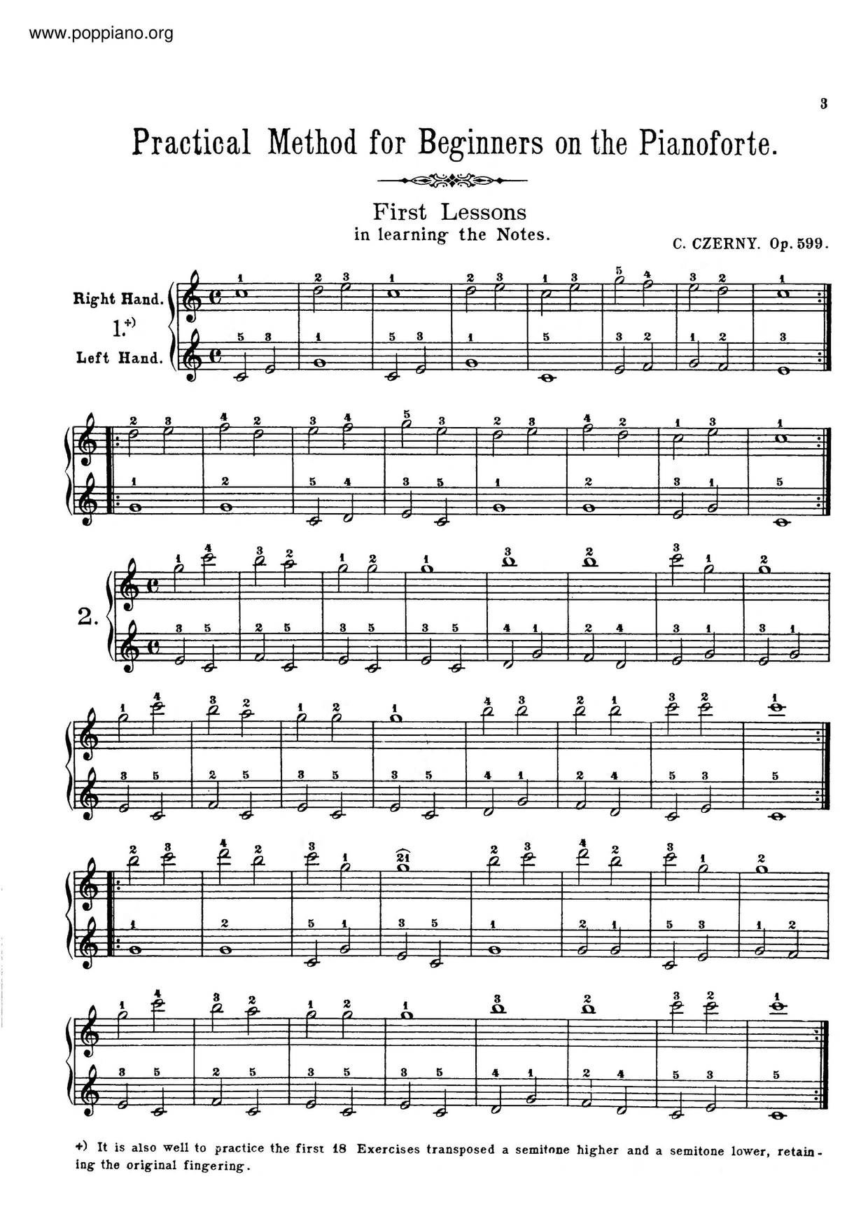 Czerny-Practical Method For Beginners, Op.599 Sheet Music pdf, - Free ...