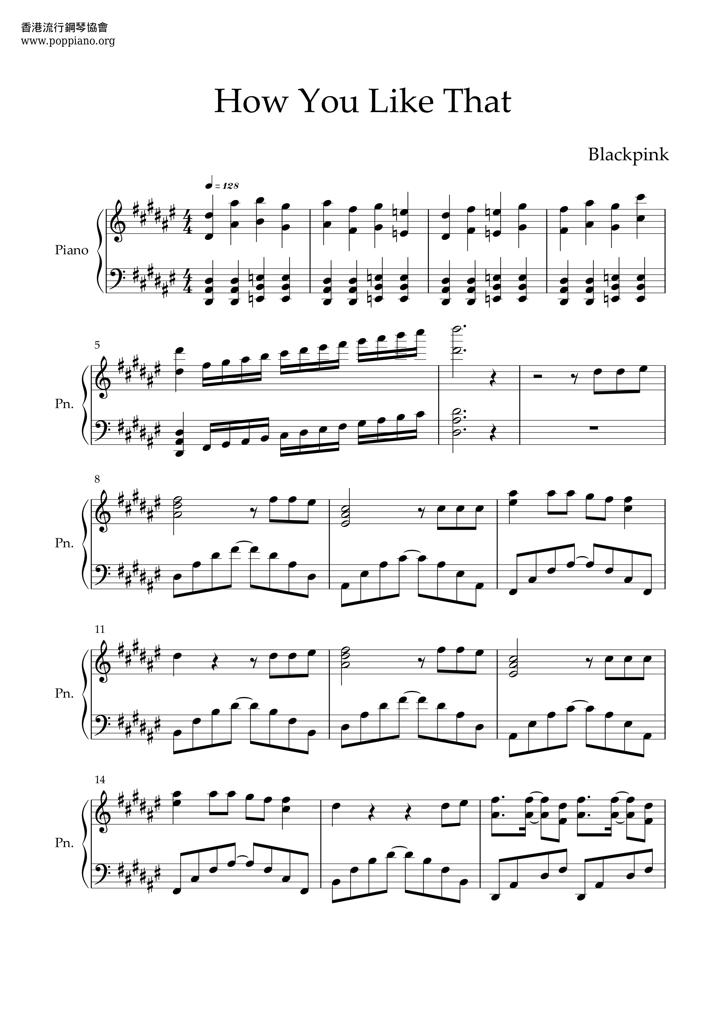 BLACKPINKHow You Like That Sheet Music pdf, Free Score Download ★