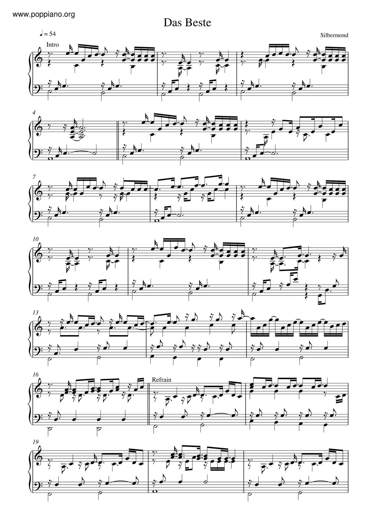 Silbermond-Das Beste Sheet Music pdf, - Free Score Download ★