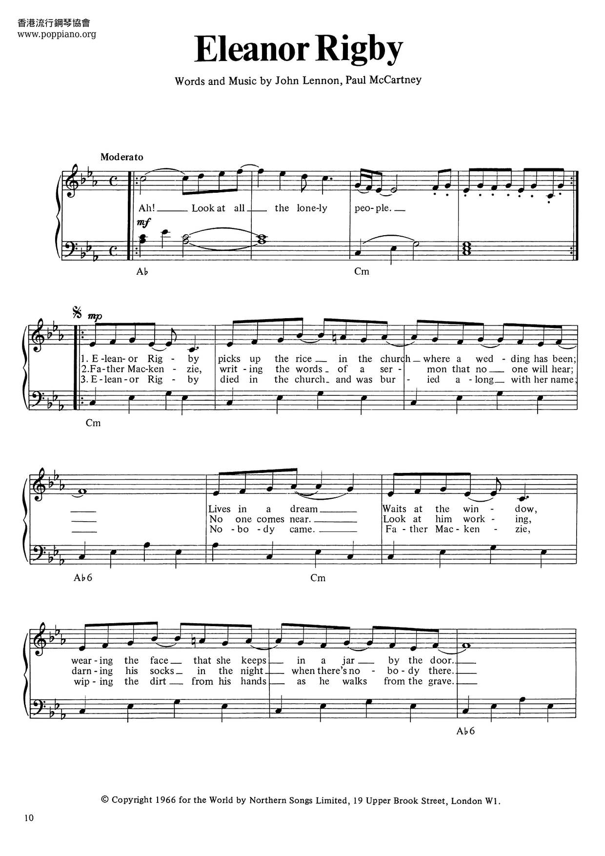 The Beatles-Eleanor Rigby Sheet Music pdf, - Free Score Download ★