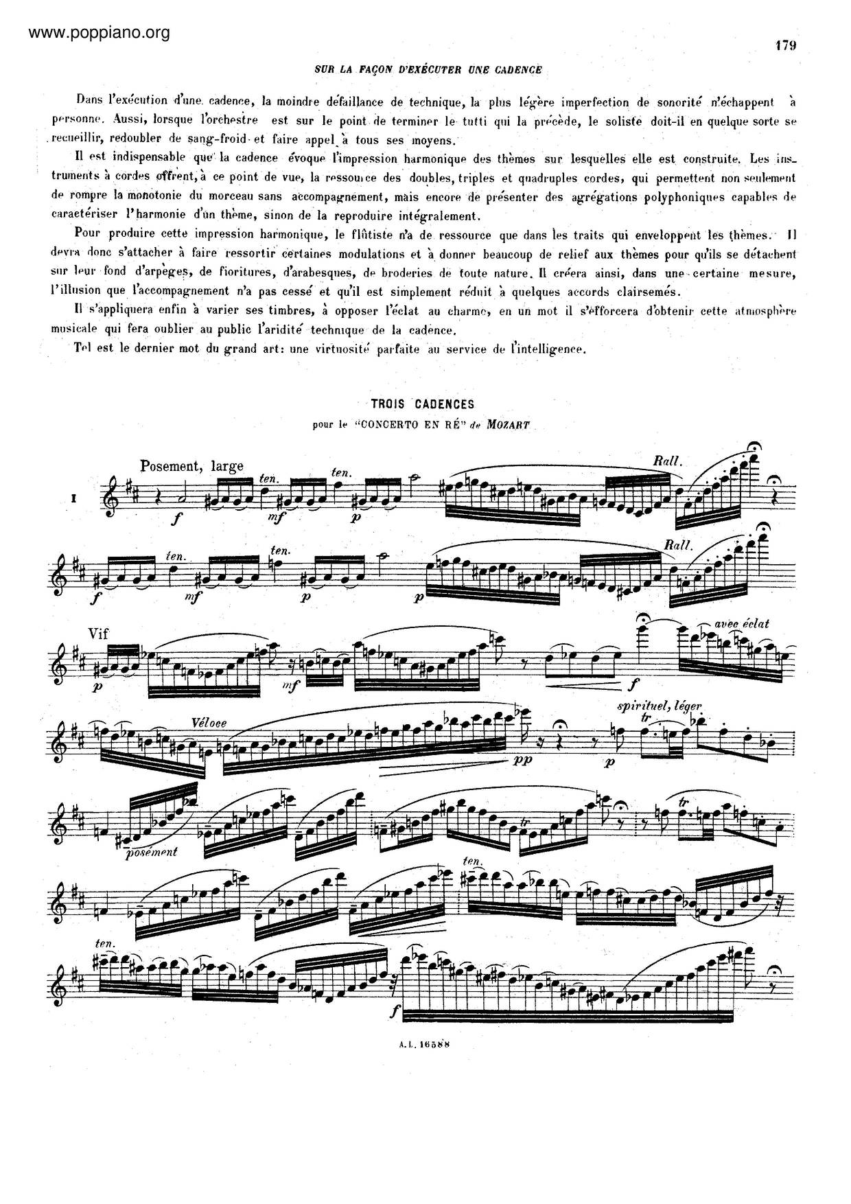 MozartFlute Concerto In D Major, K. 314/285D Sheet Music pdf, Free