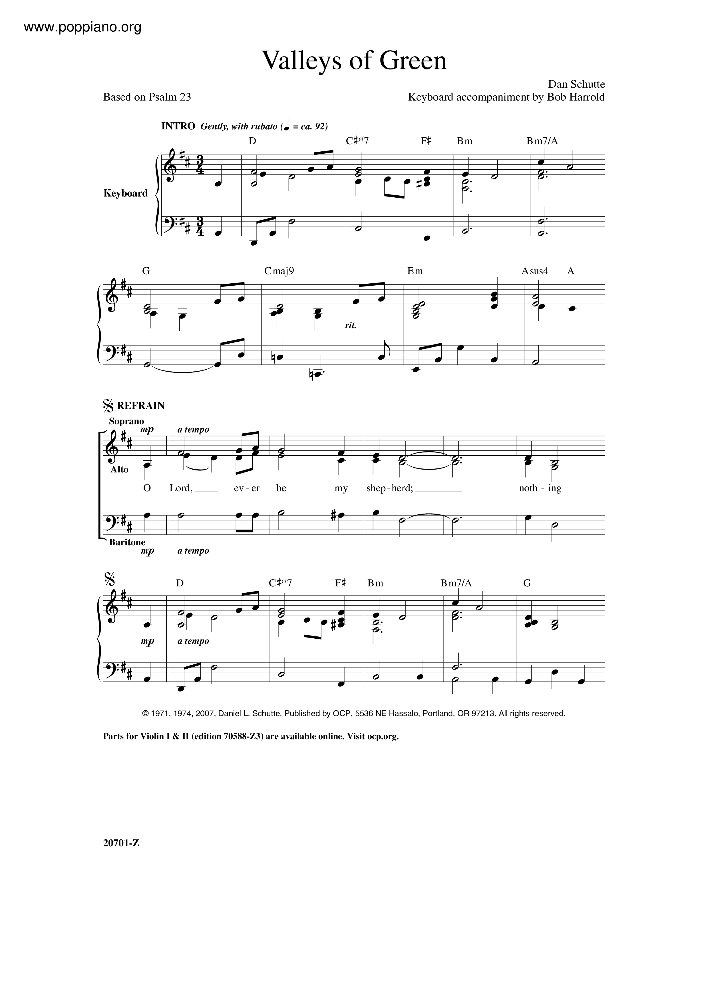 HymnValleys Of Green Sheet Music pdf, Free Score Download ★
