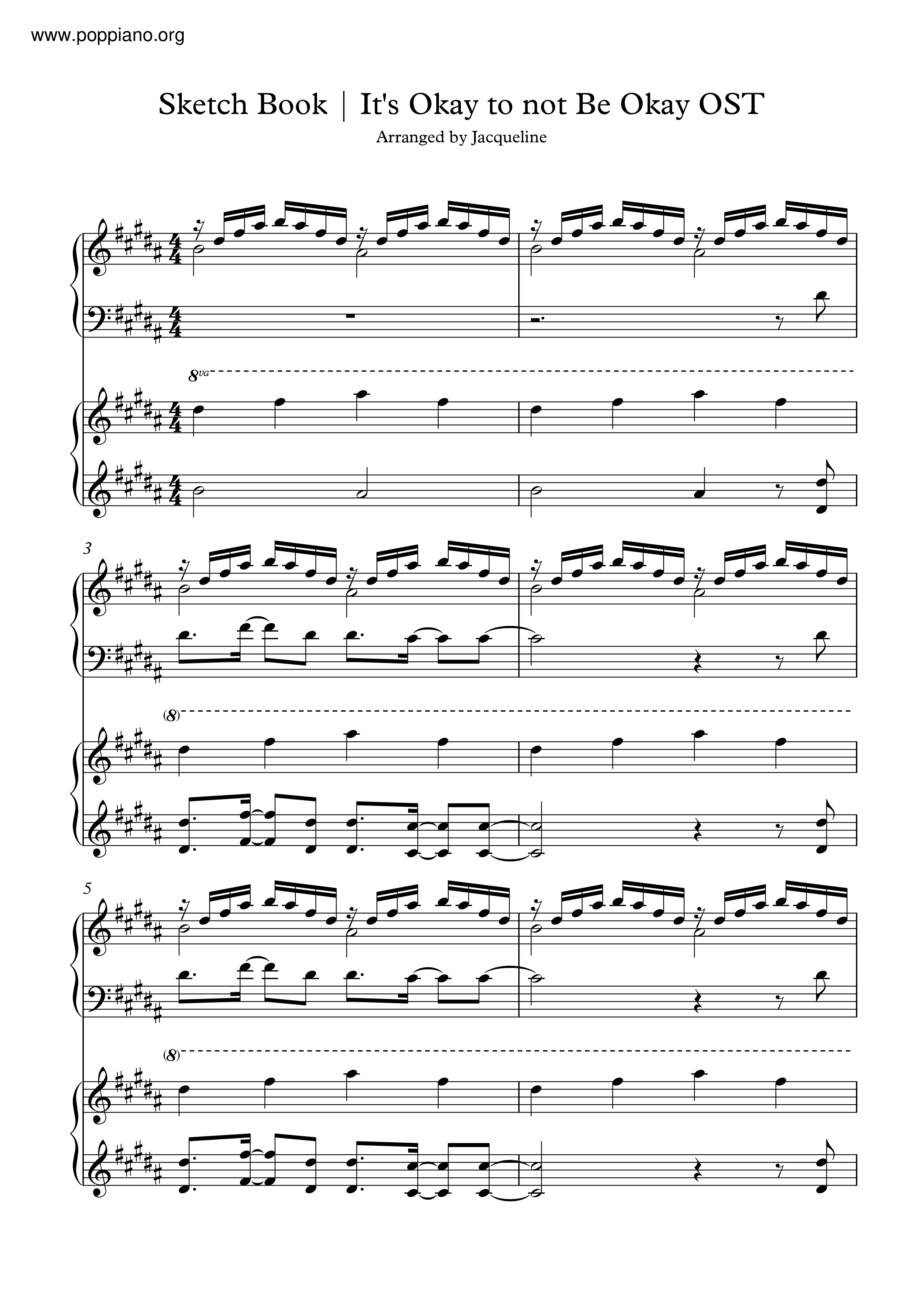 SuhhIt's Okay To Not Be Okay Sketch Book 琴谱/五线谱pdf香港流行钢琴协会琴谱下载 ★
