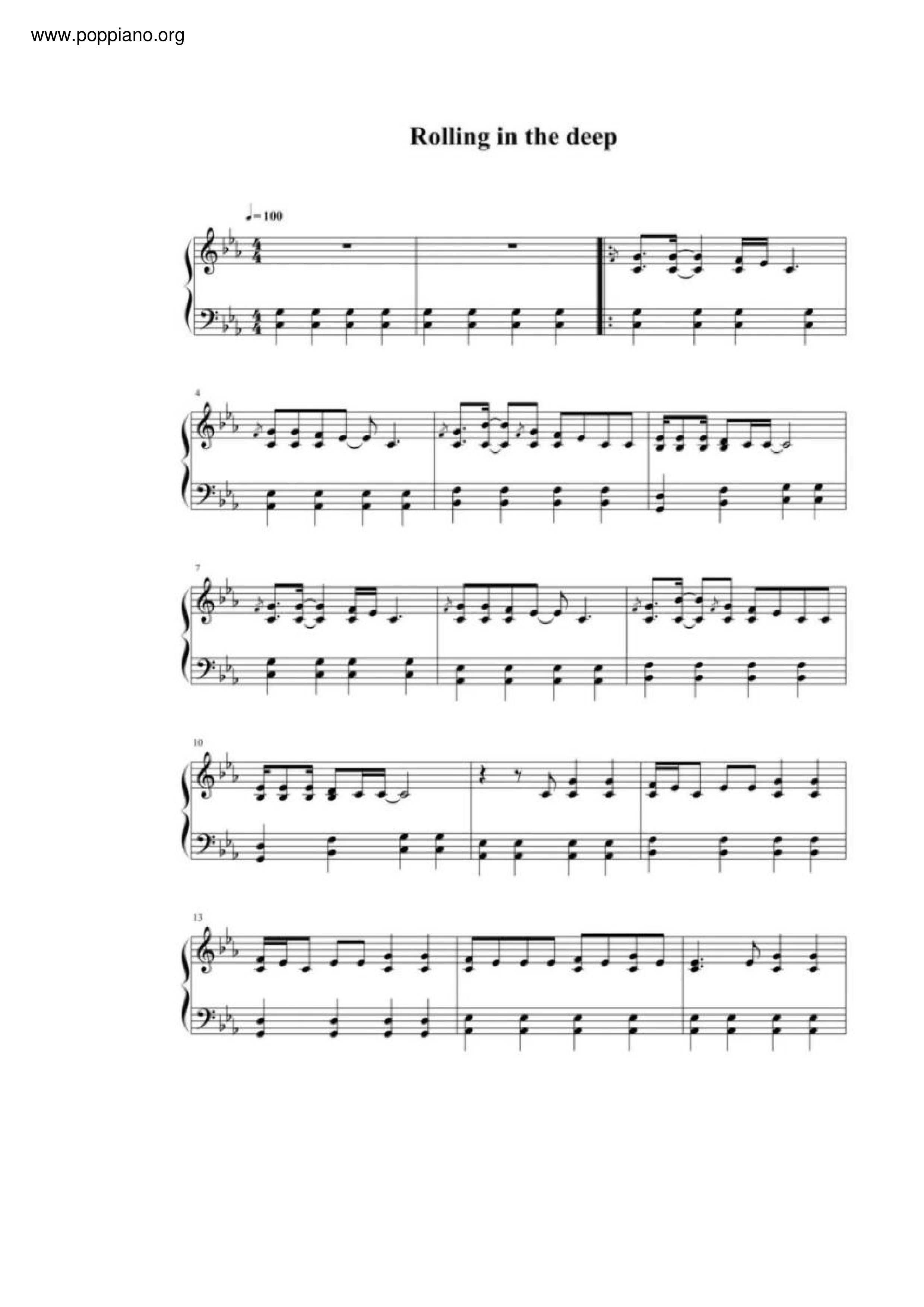 Rolling In The Deep Sheet Music