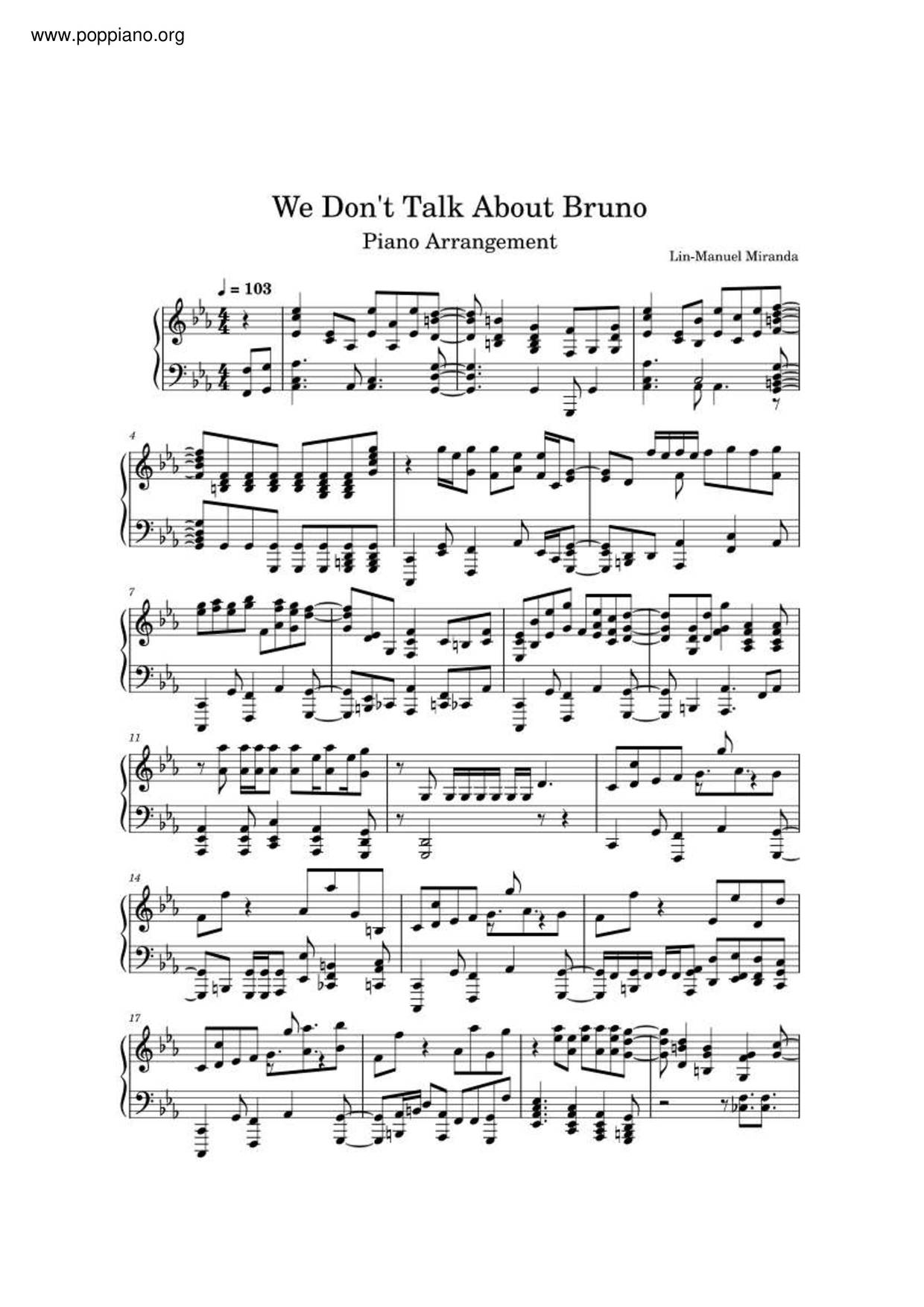 Movie Soundtrack-Encanto - We Don't Talk About Bruno Sheet Music pdf