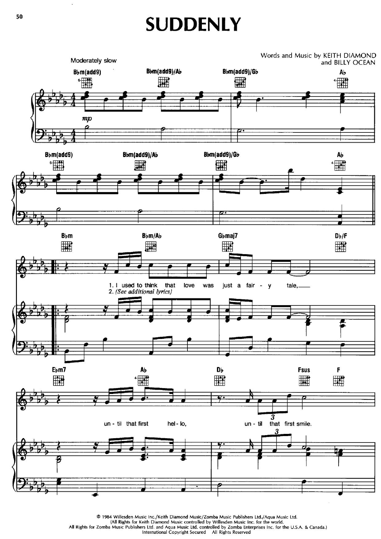 Billy Ocean Suddenly Sheet Music Pdf Free Score Download billy-ocean-suddenly-sheet-music-pdf-free-score-download