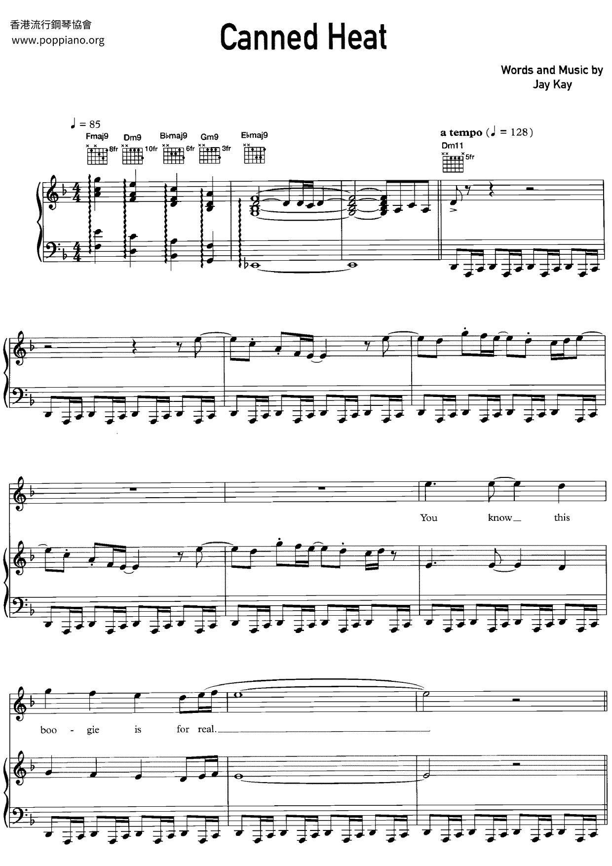 JamiroquaiCanned Heat Sheet Music pdf, Free Score Download ★