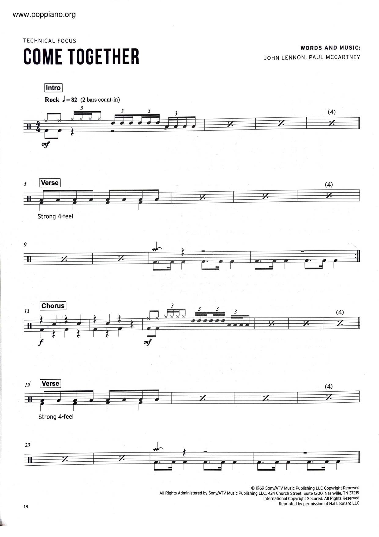 The Together Drum Tab pdf, Free Score Download ★