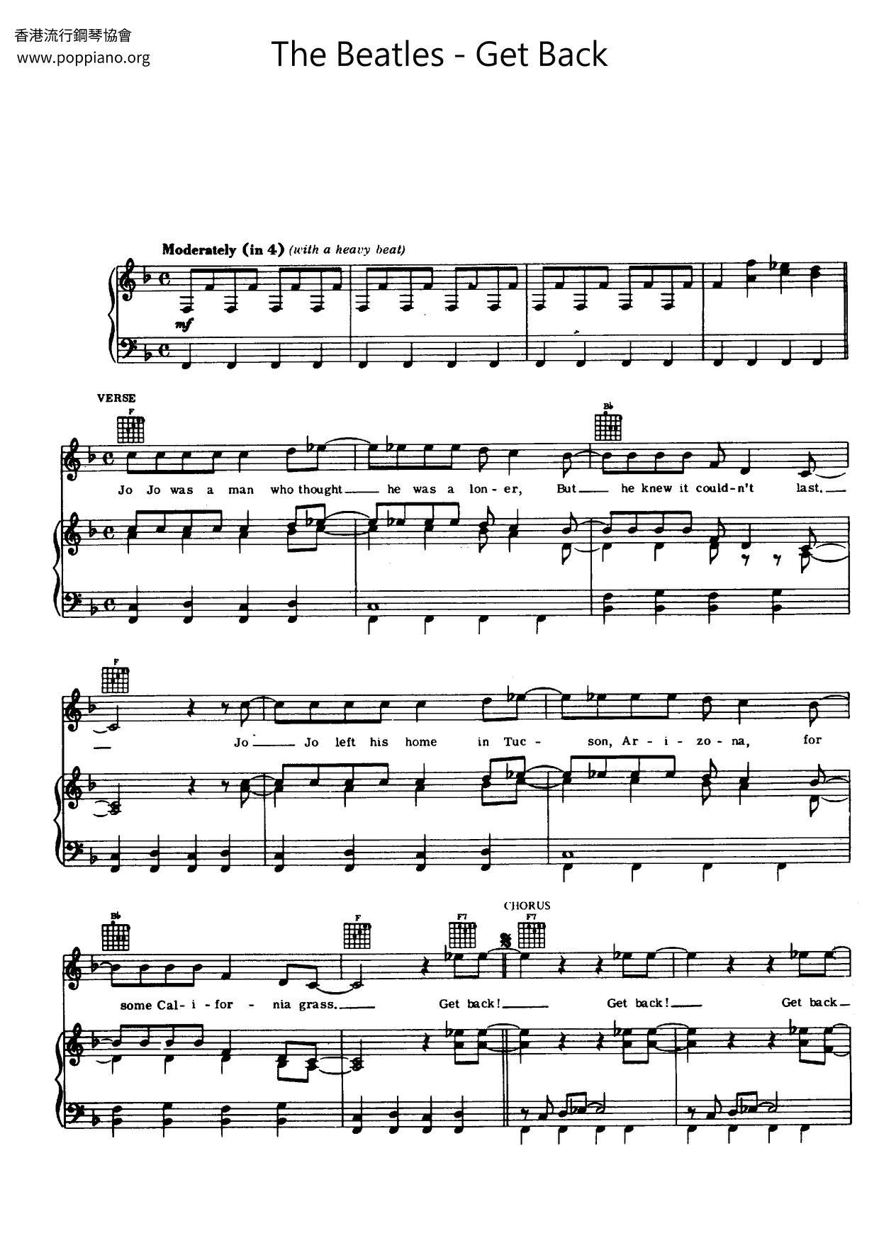 The BeatlesGet Back Sheet Music pdf, Free Score Download ★