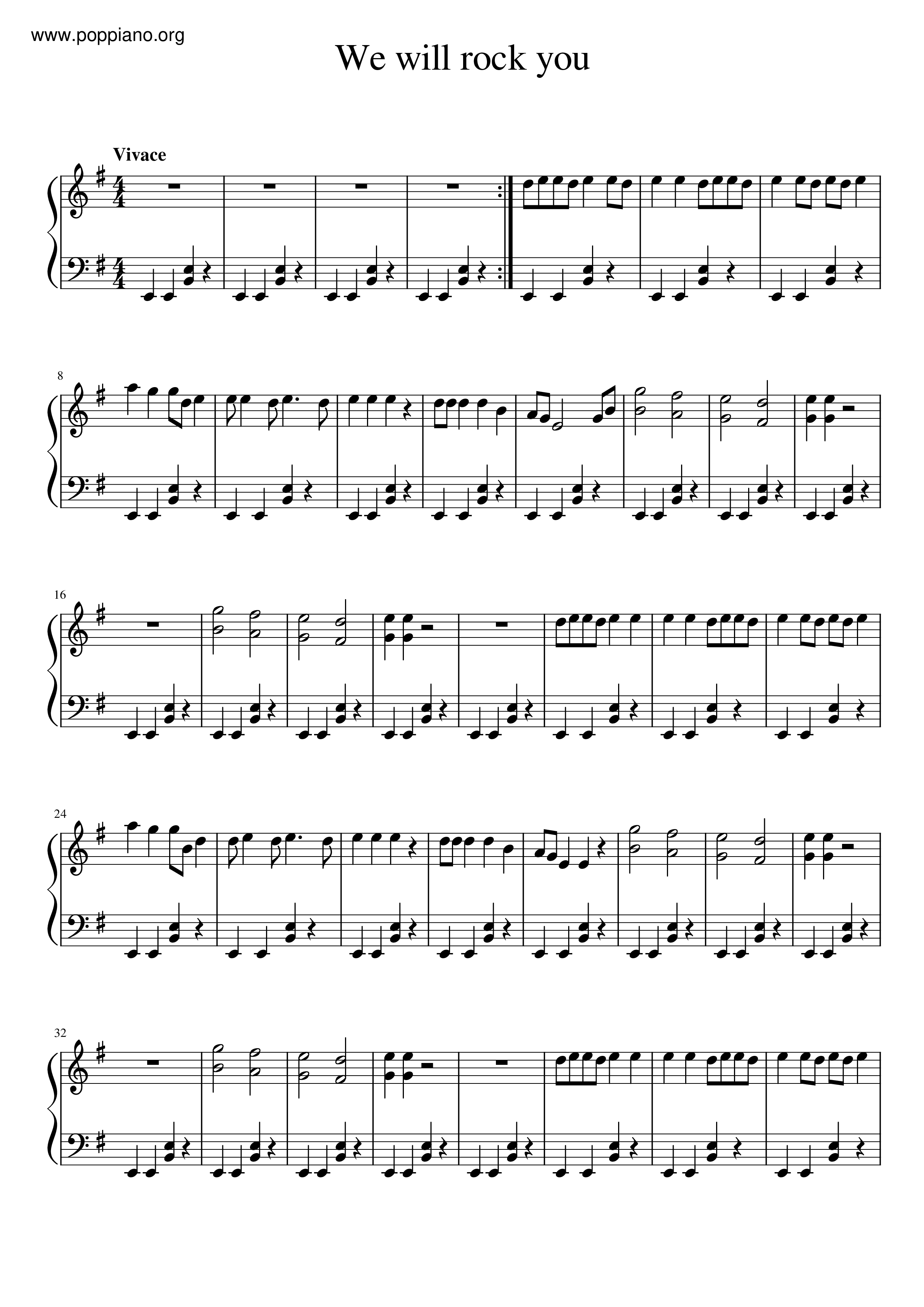 Queen We Will Rock You Sheet Music Pdf Free Score Download 