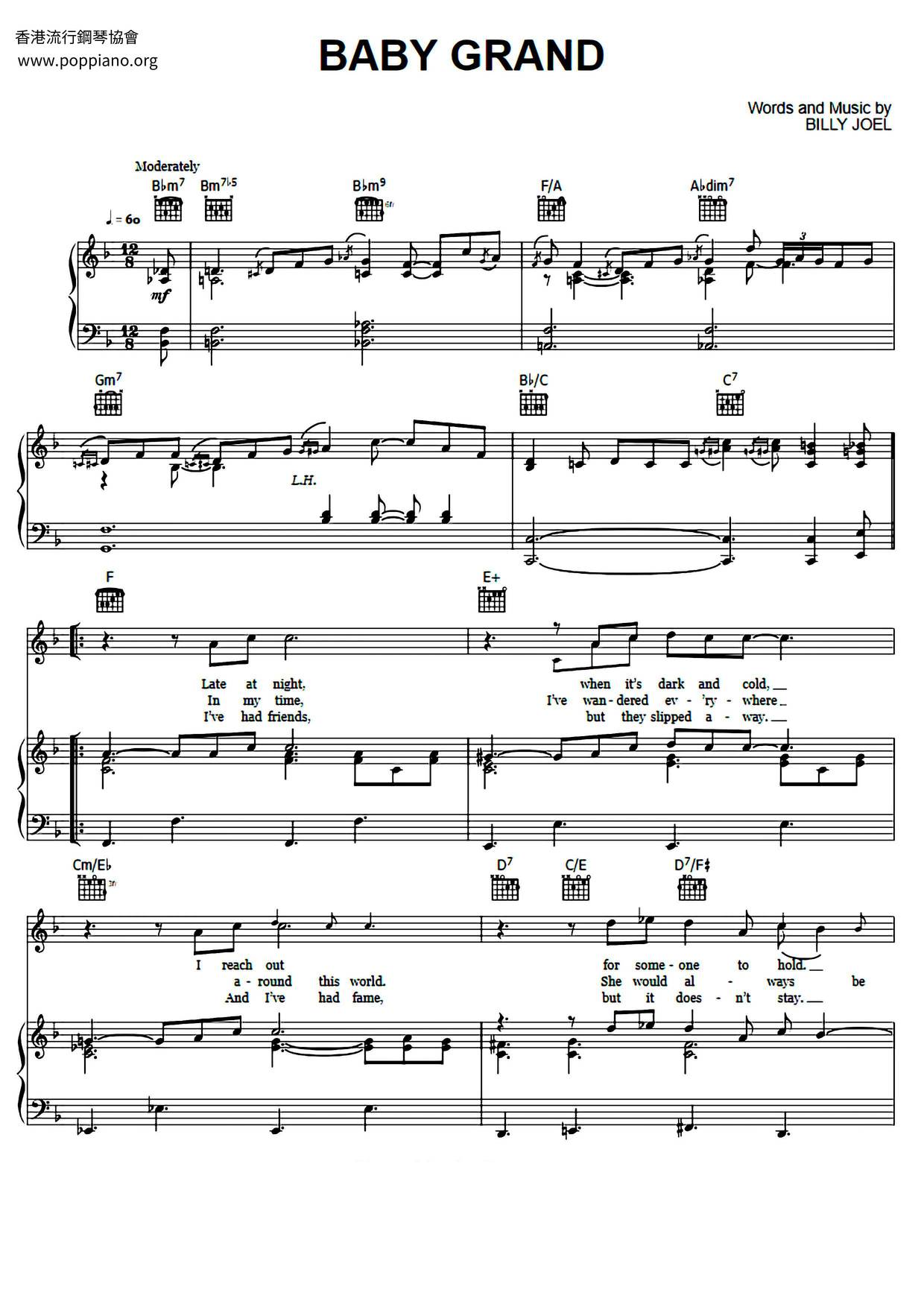 Billy JoelBaby Grand Sheet Music pdf, Free Score Download ★